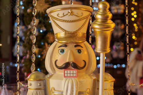 Obraz na płótnie Christmas nutcracker toy soldier figurine ornament w salonie