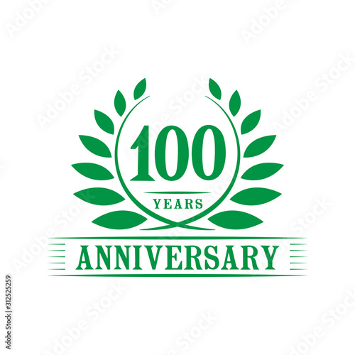 100 years logo design template. One hundredth anniversary vector and illustration.