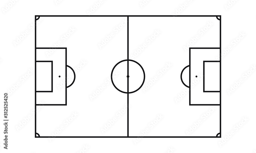 View of the soccer field from above. Vector illustration View of the soccer field from above. Vector illustration