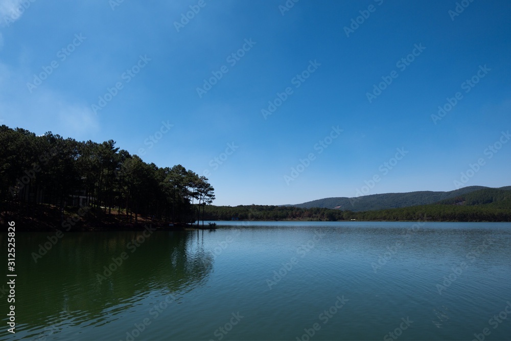 Natural landscapes lake and mountains backgrounds