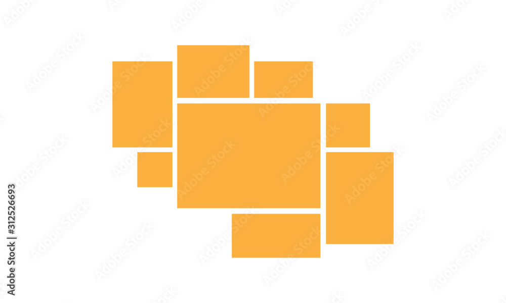Vector template frame for photos and pictures, photo collage, photo ...