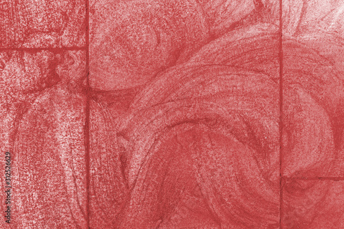 Wallpaper Mural Sidewalk slabs painted with red chalk. Red chalk background Torontodigital.ca