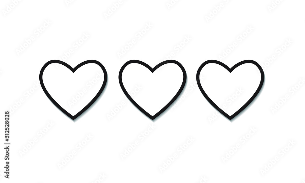 Heart vector icon isolated on white background, Vector illustaration.
