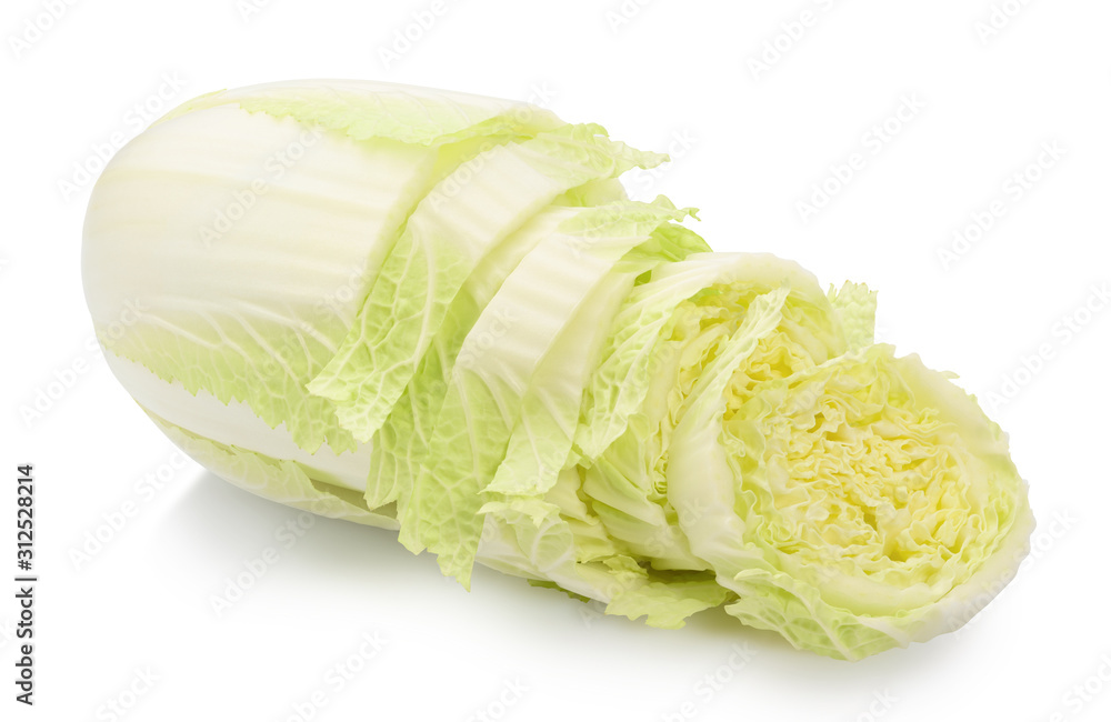 Tasty Chinese cabbage isolated on white Tasty Chinese cabbage isolated on white