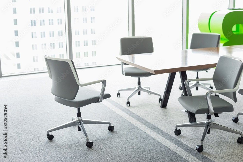 Office chairs at conference table Office chairs at conference table