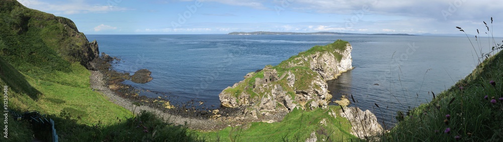 ruins of Kingane castle - on the offshore coast of Northern Ireland not far from Ballycastle ruins of Kingane castle - on the offshore coast of Northern Ireland not far from Ballycastle