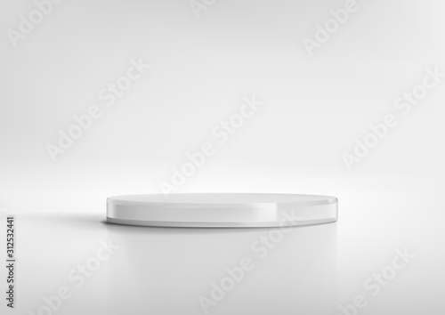 3D White Round Podium Product Studio Show