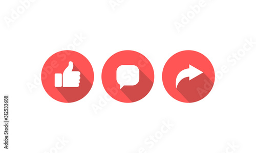 Like Comment Share icon design . Vector illustration.