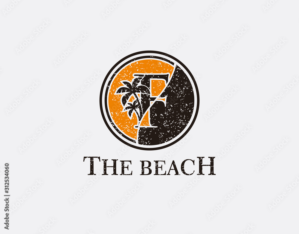 F Palm Beach Logo, Circle F Icon Logo