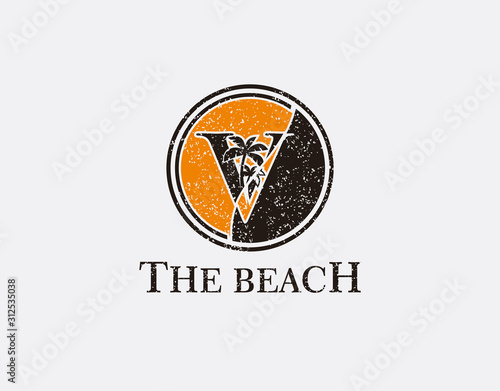 V Palm Beach Logo, Circle V Icon Logo