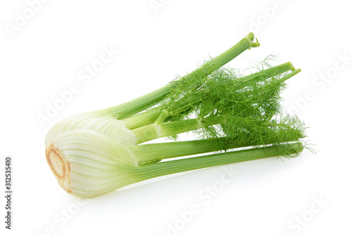 Fresh fennel isolated on a white