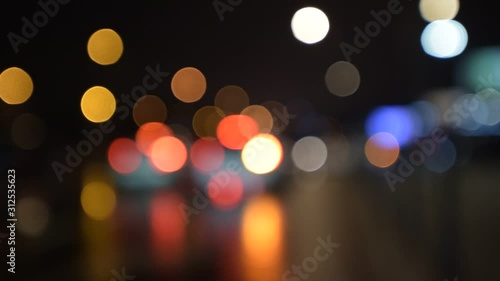 Wallpaper Mural Defocused night traffic lights. Night traffic lights of the big city. Torontodigital.ca