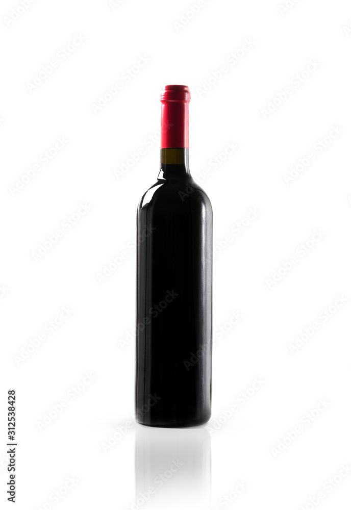 bottle of red wine isolated on white background bottle of red wine isolated on white background