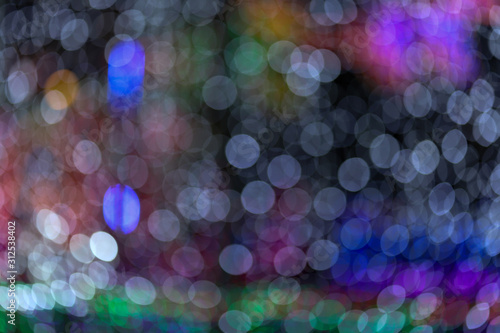 Blurred night light bokeh background