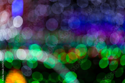 Blurred night light bokeh background