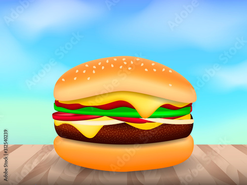 Humbuger isolated on a white background. Vector stock  illustration for card or banner