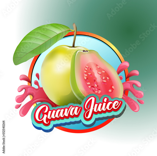 Vector illustration, Guava juice symbol