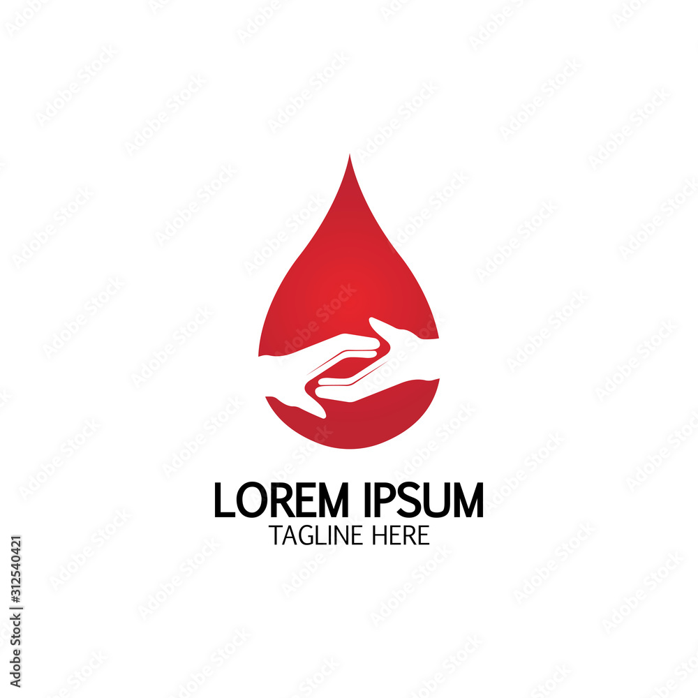 Obraz premium Health care&Blood donation logo icon design template