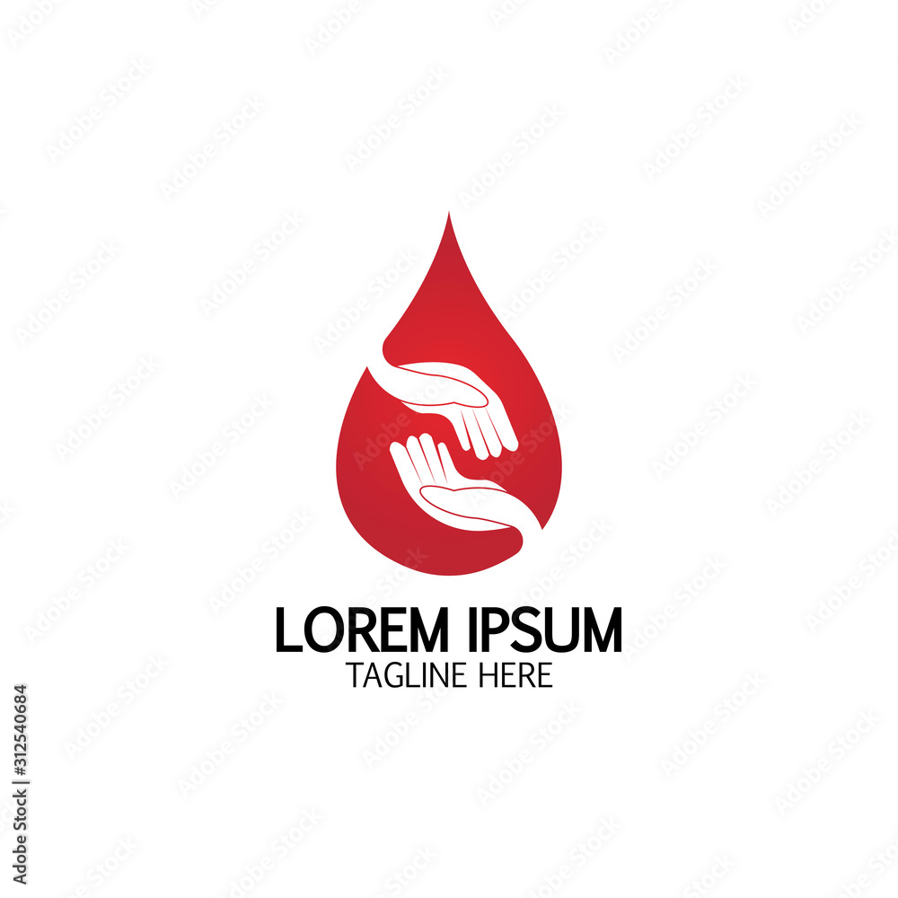 Obraz premium Health care&Blood donation logo icon design template