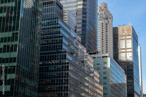 Glass Office Buildings in Midtown Manhattan on Park Avenue