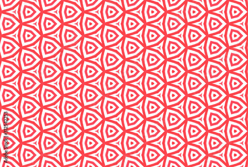 Watercolor seamless geometric pattern design illustration. Background texture. In red, white colors.