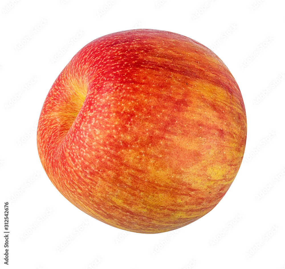Fresh red apple isolated on white background with clipping path