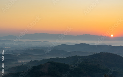 Wallpaper Mural Morning misty mountain view at Ban Doi Sa-ngo Chiangsaen Chiangrai Thailand. which includes a view of the Golden Triangle covering Thailand, Laos and Myanmar. Torontodigital.ca