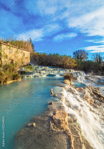 Quadro su tela Saturnia (Tuscany, Italy) - The thermal sulphurous water of Saturnia, province o