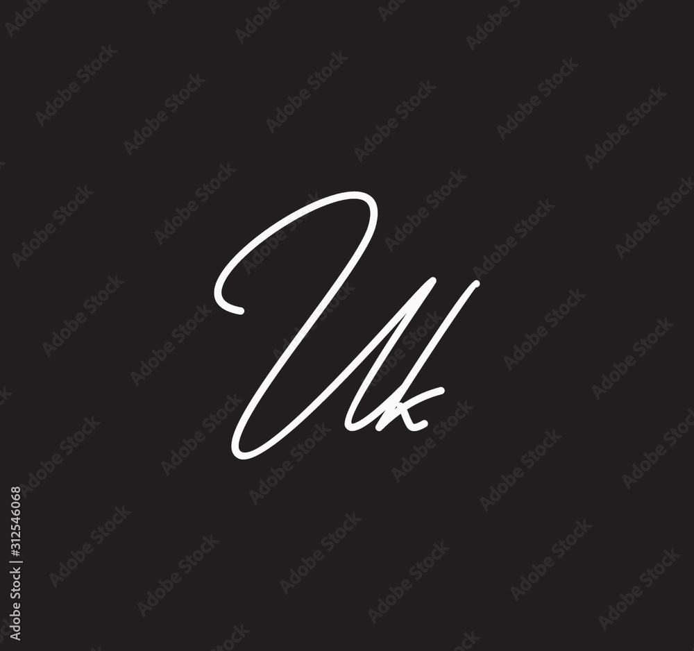 Fototapeta premium Couple Cursive Letters Initial Signature Handwriting Calligraphy