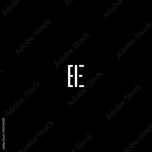 Unique modern minimal EI initial based letter icon logo