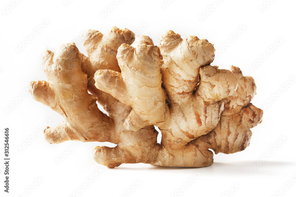 Fresh ginger root on a white background, isolate. Ginger pharmacy. Fresh ginger root on a white background, isolate. Ginger pharmacy.