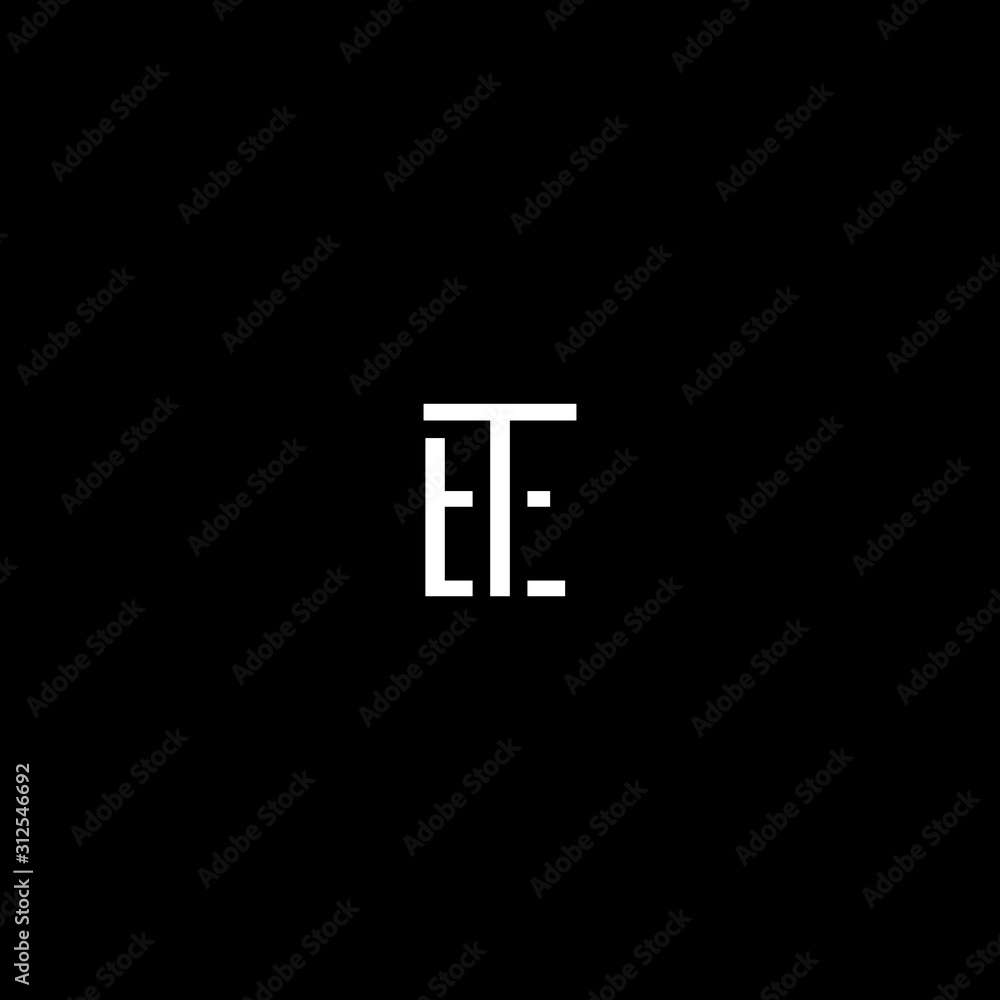 Modern trendy minimal ET initial based letter icon logo