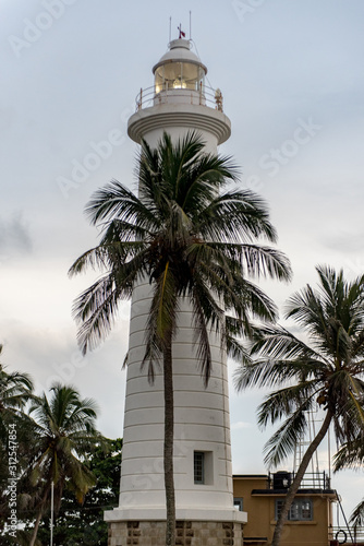 Lighthouse in Galle Fort in Bay of Galle on southwest coast of Sri Lanka.