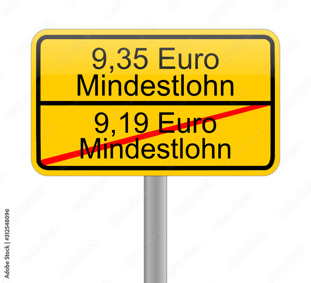 9,35 Euro minimum wage - in german - illustration 9,35 Euro minimum wage - in german - illustration