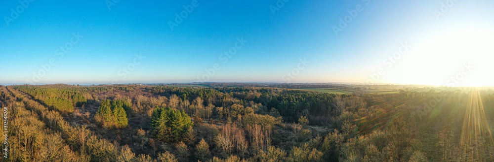 Aerial Panorama of Summerford Common in Brinkworth Wiltshire