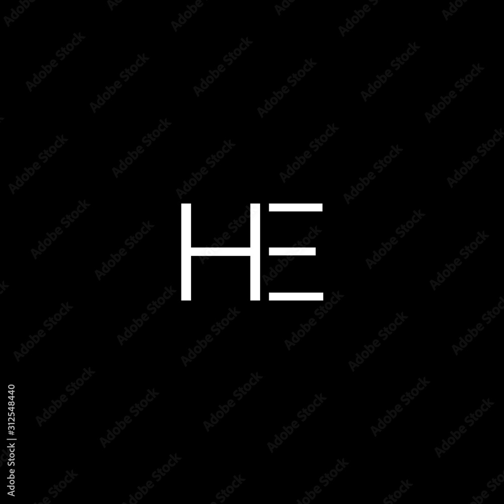 Obraz premium Unique modern artistic HE initial based letter icon logo