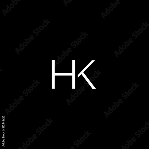 Unique modern artistic HK initial based letter icon logo