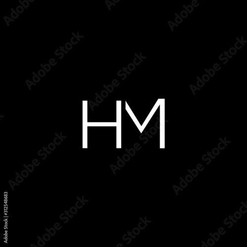 Unique modern artistic HM initial based letter icon logo