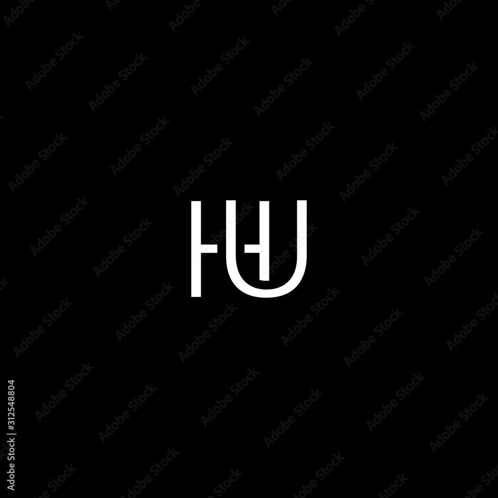 Unique modern artistic HU initial based letter icon logo Unique modern artistic HU initial based letter icon logo