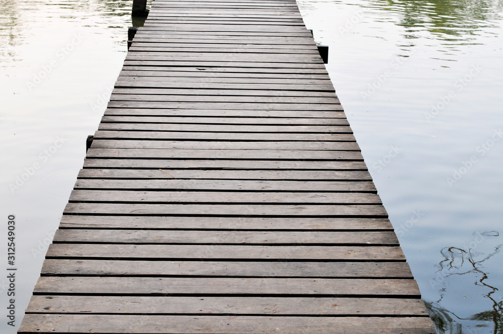 Wooden pier on the lake.