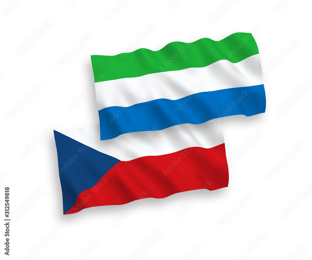 Fototapeta premium Flags of Czech Republic and Sierra Leone on a white background