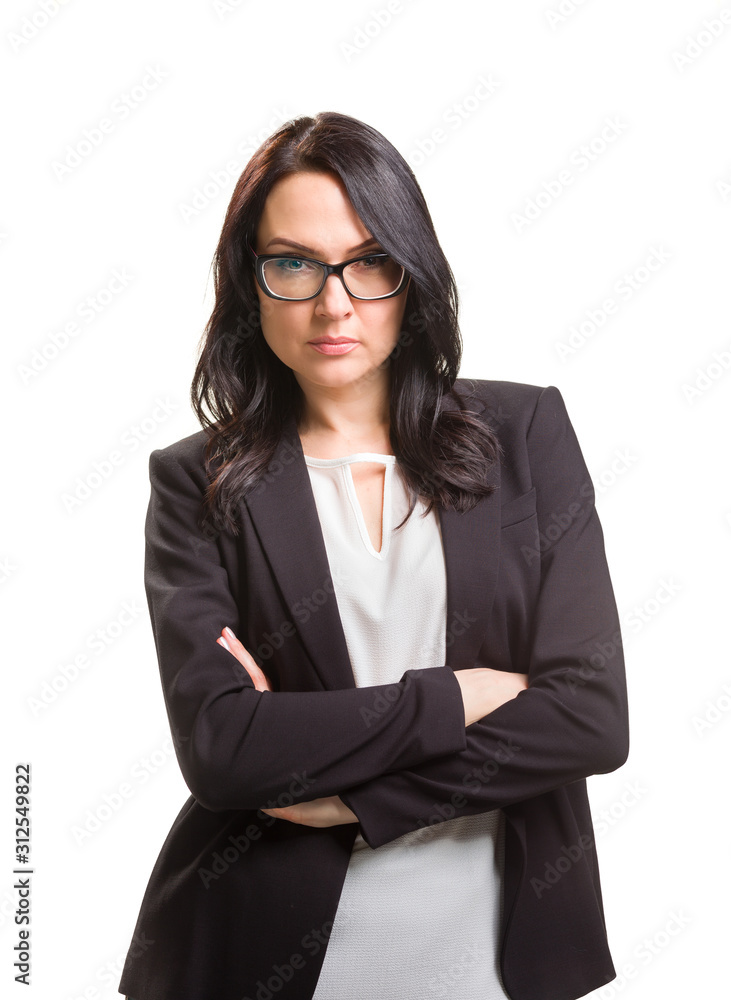Portrait of wonderful business woman on white background Portrait of wonderful business woman on white background
