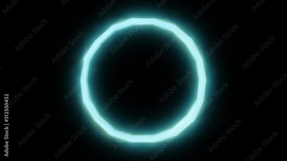 Light blue-green low poly circle with soft shine and neon glow. Modern abstract background for loading progress bar and waiting. CG animation. 4K seamless loop Light blue-green low poly circle with soft shine and neon glow. Modern abstract background for loading progress bar and waiting. CG animation. 4K seamless loop