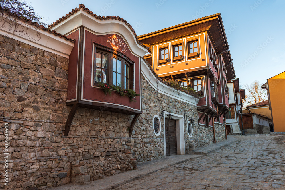 House from the period of Bulgarian Revival in old town of Plovdiv, european capital of culture, Bulgaria, Europe