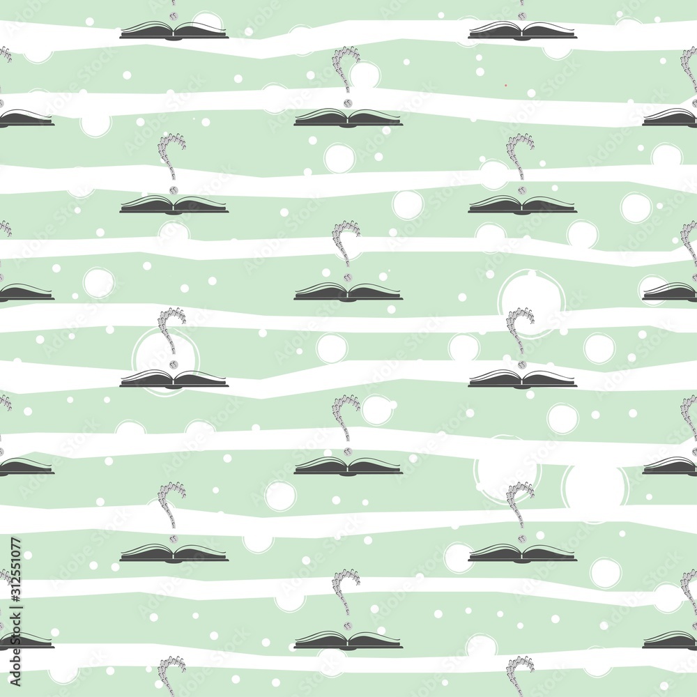Obraz premium Seamless pattern with question marks above an open book. Great for wall book cover