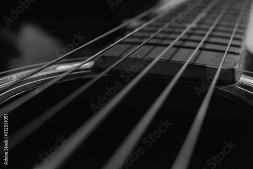 close up of guitar acoustic 