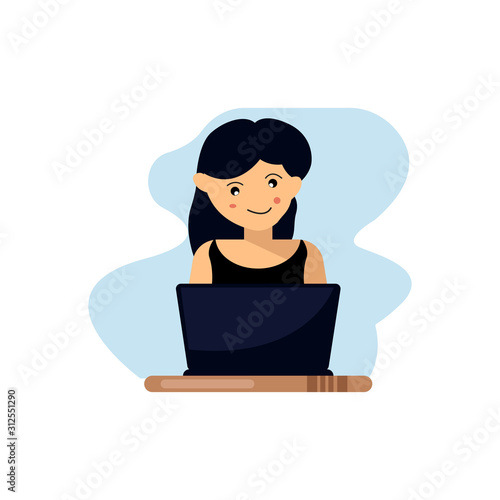 operator cartoon characters. Design template vector
