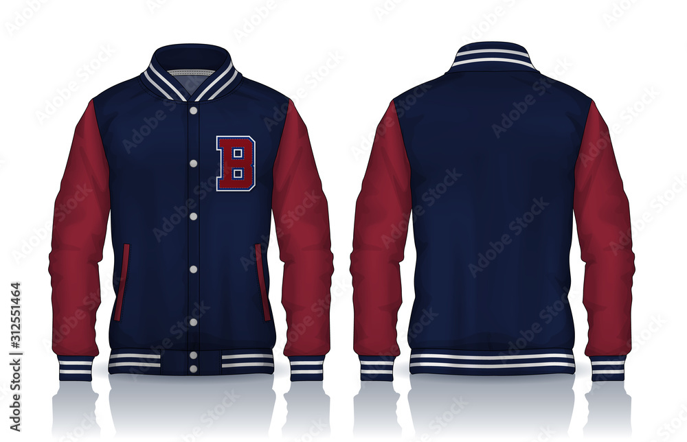 Varsity Jacket Design,Sportswear Track front and back view. Stock ...