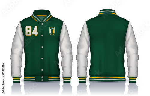 Varsity Jacket Design,Sportswear Track front and back view.