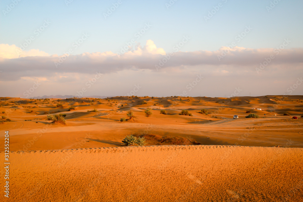 Fototapeta premium Blick in eine Wüstenlandschaft in der Abendsonne